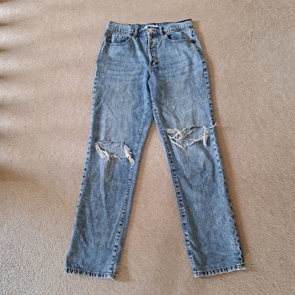 Garage Jeans Boyfriend Fit Denim Size 27 Blue Distressed Casual Relaxed 90s